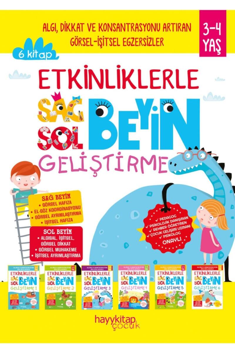 Etkinliklerle Sağ Beyin Sol Beyin Geliştirme (3-4 Yaş) 6’lı Set - Canan Öztürk - Kitap Kapak Görseli 1