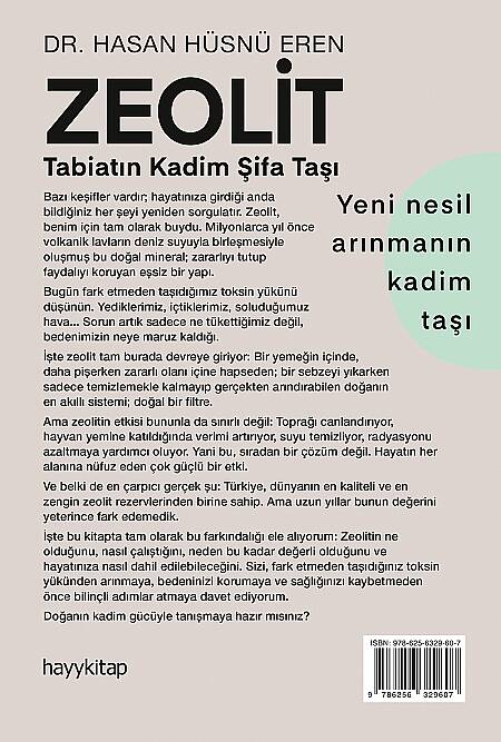 Zeolit - Tabiatın Kadim Şifa Taşı - Dr. Hasan Hüsnü Eren - Kitap Kapak Görseli 2
